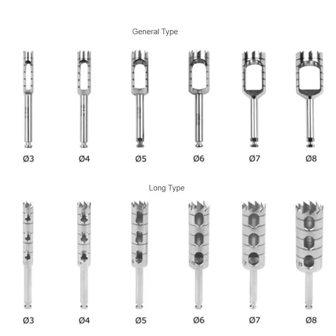 Sanguine Dental Trephine Bur for Teeth treatment Dental Implant Instruments Tissue Punch Kit With Autoclavable Bur Holder