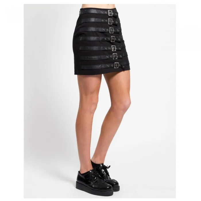 Gothic Women Kilt Tripp Buckle Up Punk Women Gothic Skirt