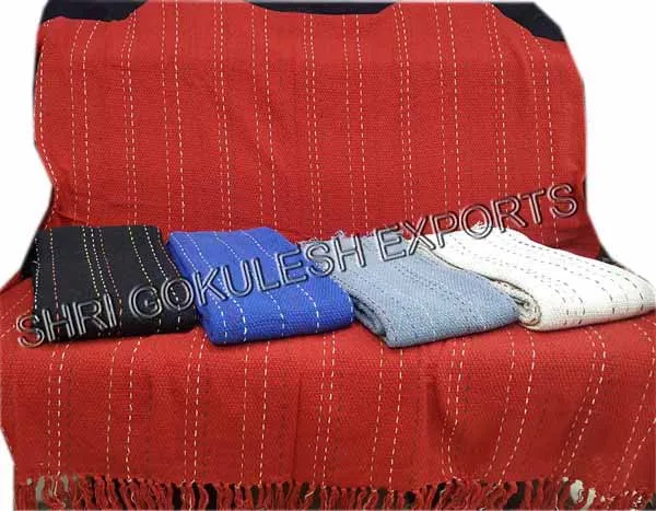 Cotton Moroccan Throw Blanket Bohemian Striped Throws Blanket Customize High Quality Large Size Space Travel Jacquard Technics