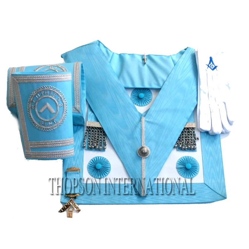 Masonic Craft past Master Mason Apron Embroidered Leather and Fabric Master Mason Apron for Freemason with Embroidery Patch