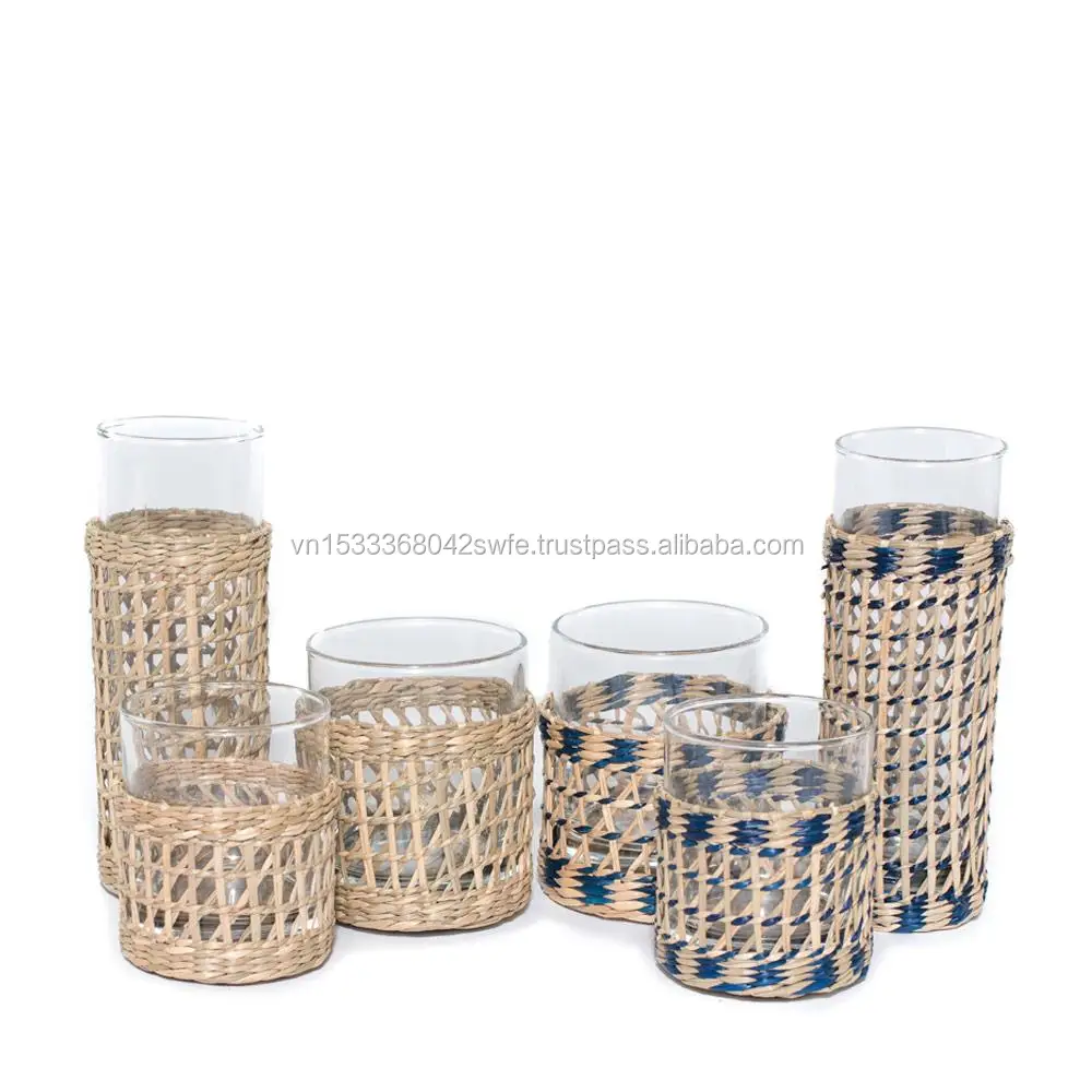 
Top trending product natural seagrass kitchen accessories set of 6 cup holder Table Decoration & Accessories 