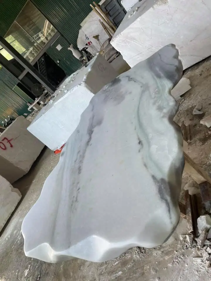 Серый зеленый нефритовый мраморный камень из Вьетнамского стола столешница толщиной 5 см