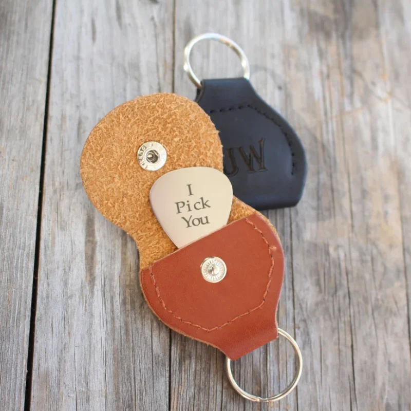 YY Guitar Pick Case Factory Hot Sale Real Leather Guitar Pick Case PickMate Guitar Accessory