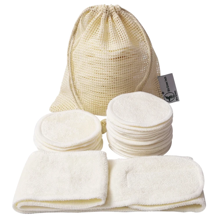 Прямая продажа с фабрики, оптовая продажа, полезный органический моющийся многоразовый бамбуковый прибор для снятия макияжа