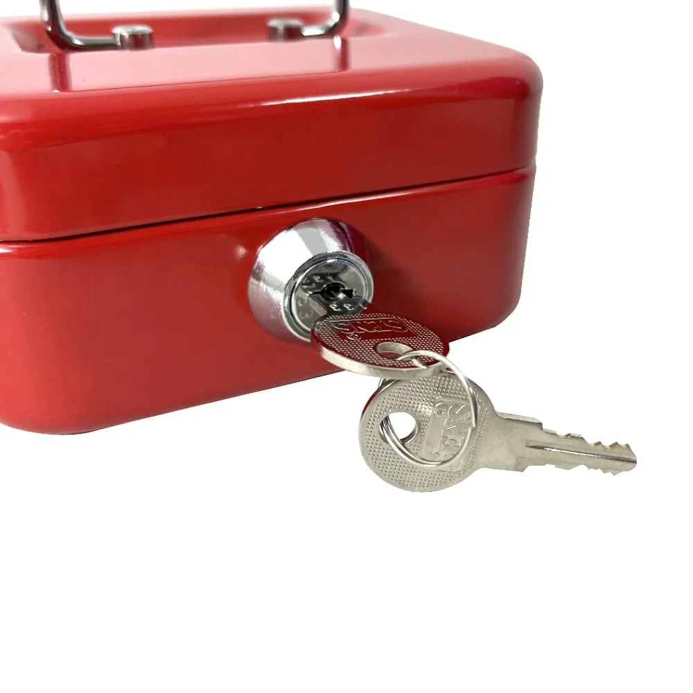 Mini Small Cash Box with Money Tray,Lock Box with Key,Small Safe for Kids