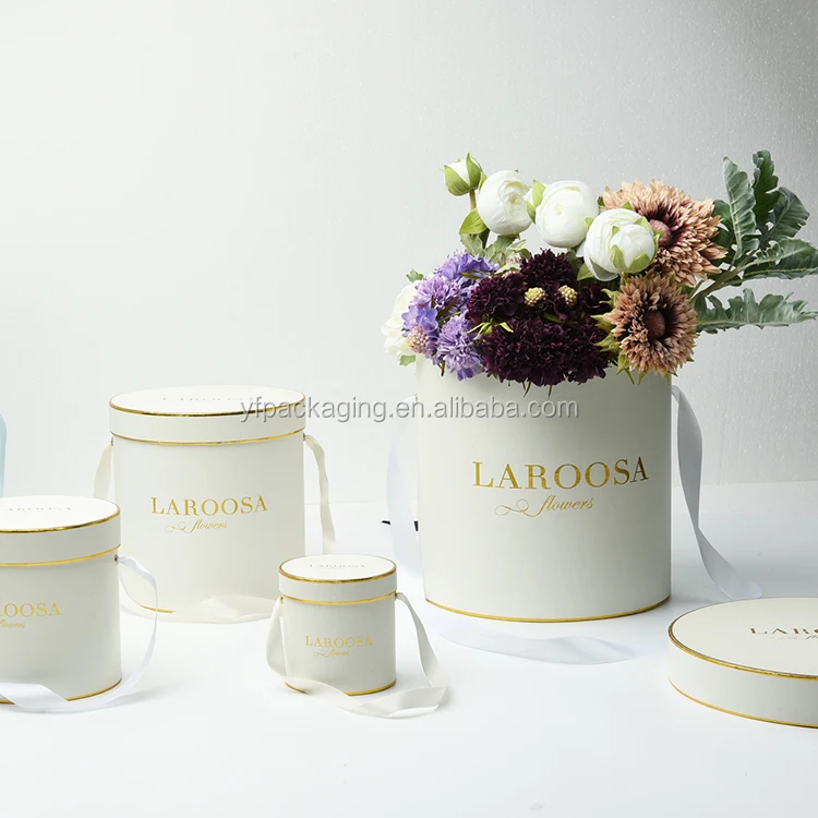 Yifeng high quality luxury wedding packaging customized logo romantic gift round cylinder paper packaging box rose flower box