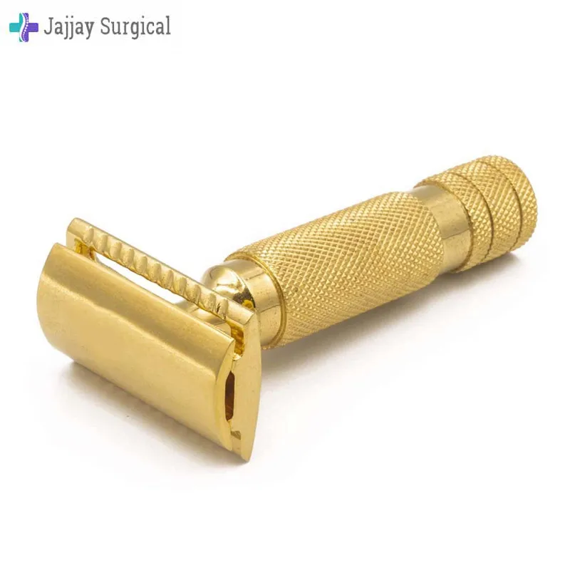 Позолоченная двойная Безопасная бритва с двойным краем набор для влажного бритья подарок мужчин и женщин лезвия Дорожный Чехол