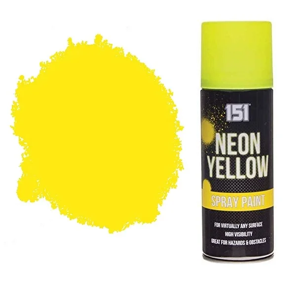 High Quality Multi Purpose Neon Gloss Yellow Paint Spray Glossy Yellow Spray for Wood Metal Brick and Any Surface