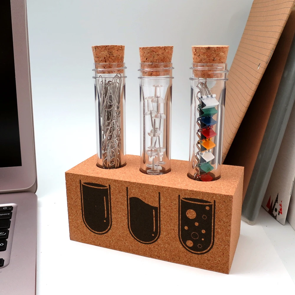 Office Accessories Test Tube holder with cork stand Office stationery Supply Set plastic tube for gifts packaging