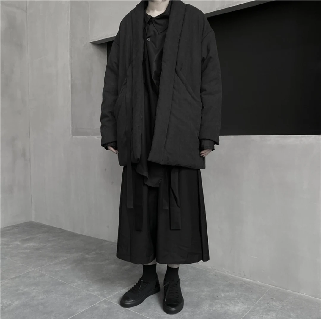 Men Women Kimono Anorak Japanese Jacket - Water Resistant Windbreaker / Nylon Polyester Flap-Cover
