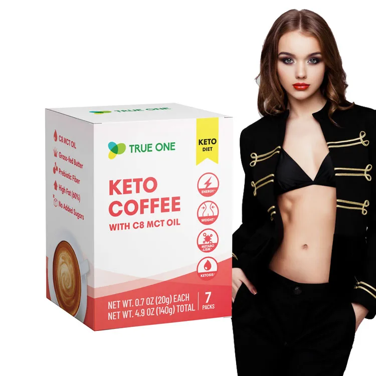 OEM бренд Саше коробка жира сжигание mct c8 масло Добавлено пуленепробиваемое здоровое кетогенное диетическое дополнение Слим кофе
