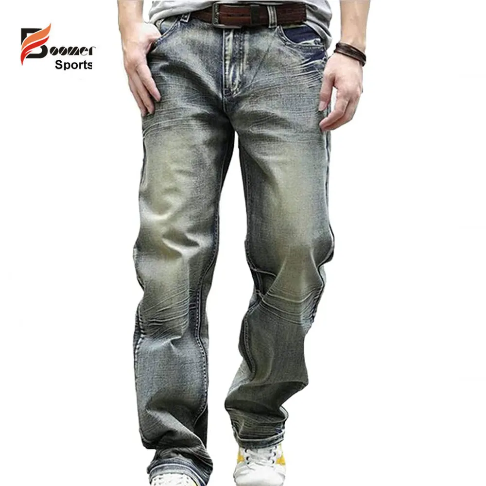 OEM дизайн для мужчин Rider байкерские синие джинсы велосипед Брюки Крест Брюки для колена