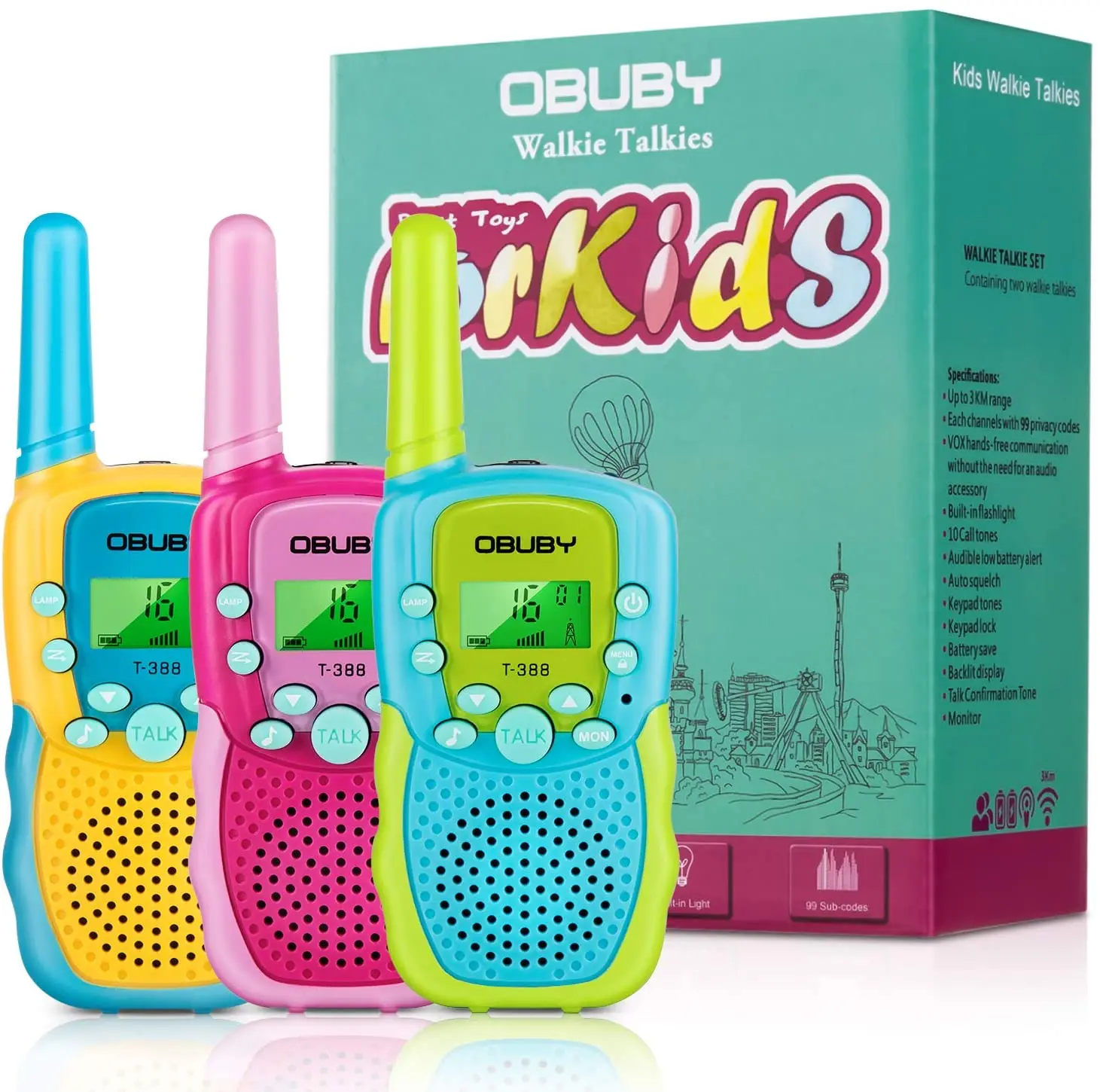 YIWU allshine 2022 иди и болтай Walkie Talkie S для детей 22 канала 2 Way Радио подарки игрушки с ЖК-экраном подсветкой фонарик 3 км