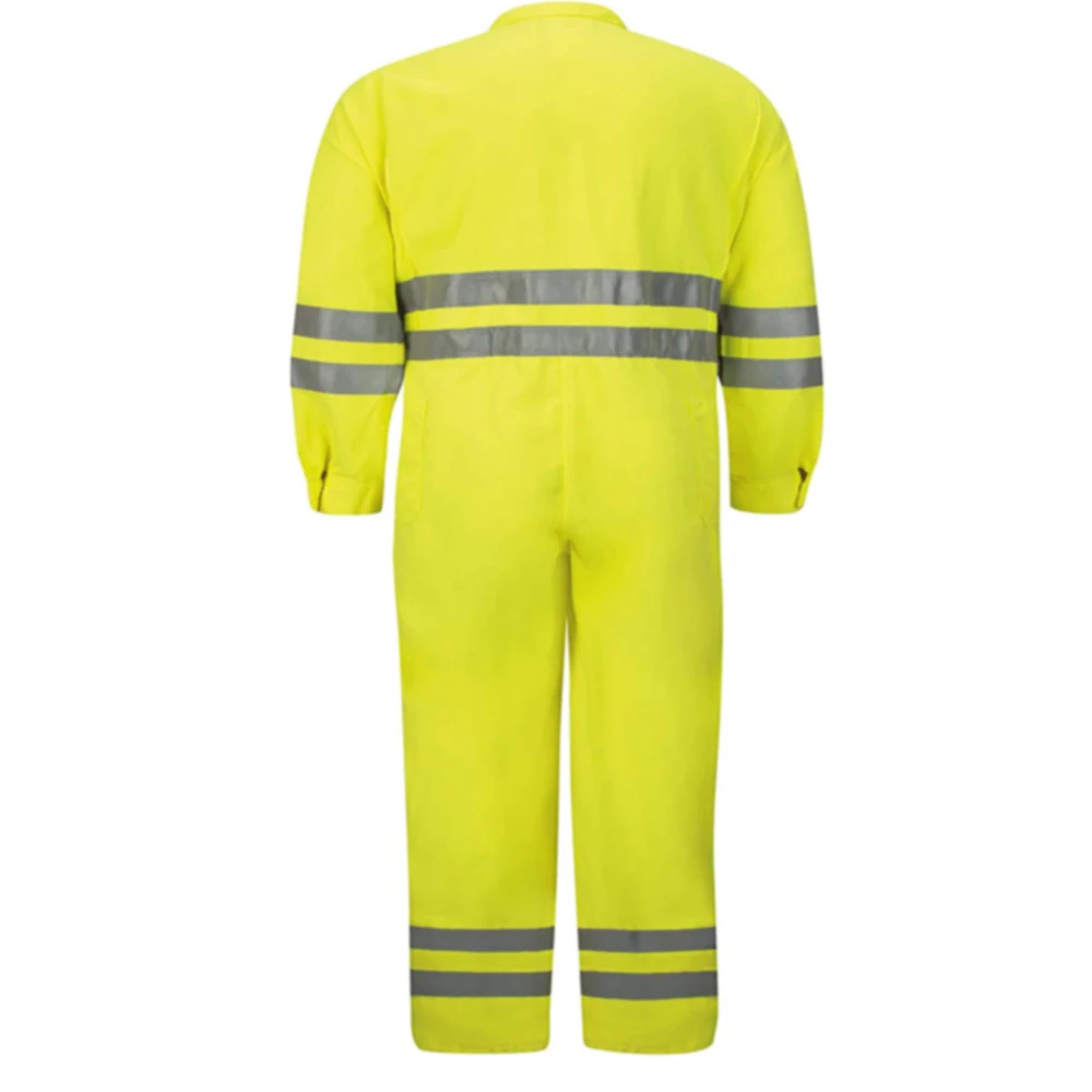  Оптовая продажа комбинезон высокой видимости рабочая одежда на молнии светоотражающий защитный костюм