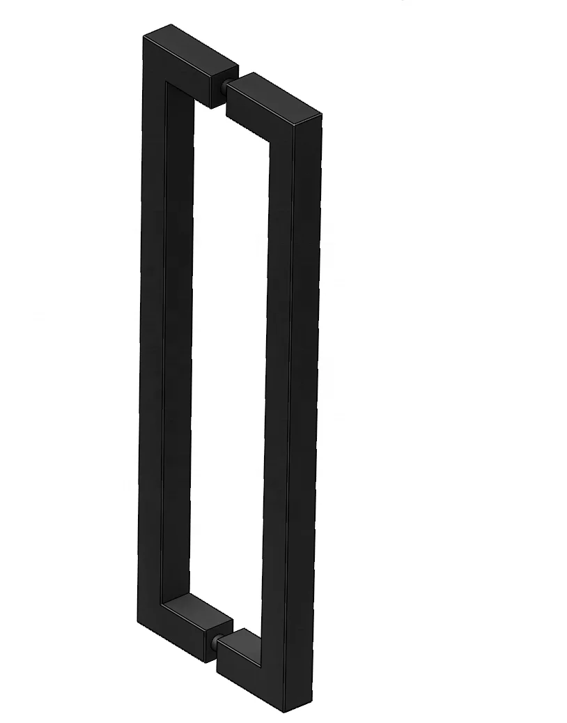 Premium Quality OEM Frameless Glass door square Matte Black Pull Handle custom sizes manufacturer