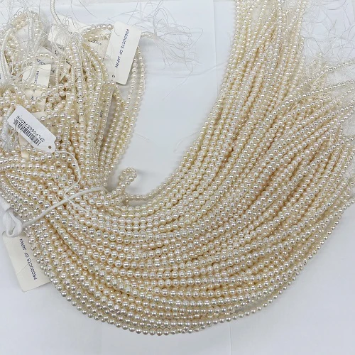 Japan CLASSIC Silver 925 Clasp Good Luster Natural Seawater Pearl Beaded Necklace Jewelry