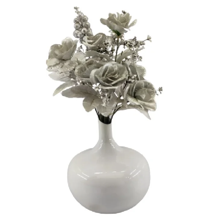 Modern Crafts White Powder Coated Vase Vases for Flowers Home Decor Bar Restaurant Hotel Wedding Decoration Nordic Modern Style