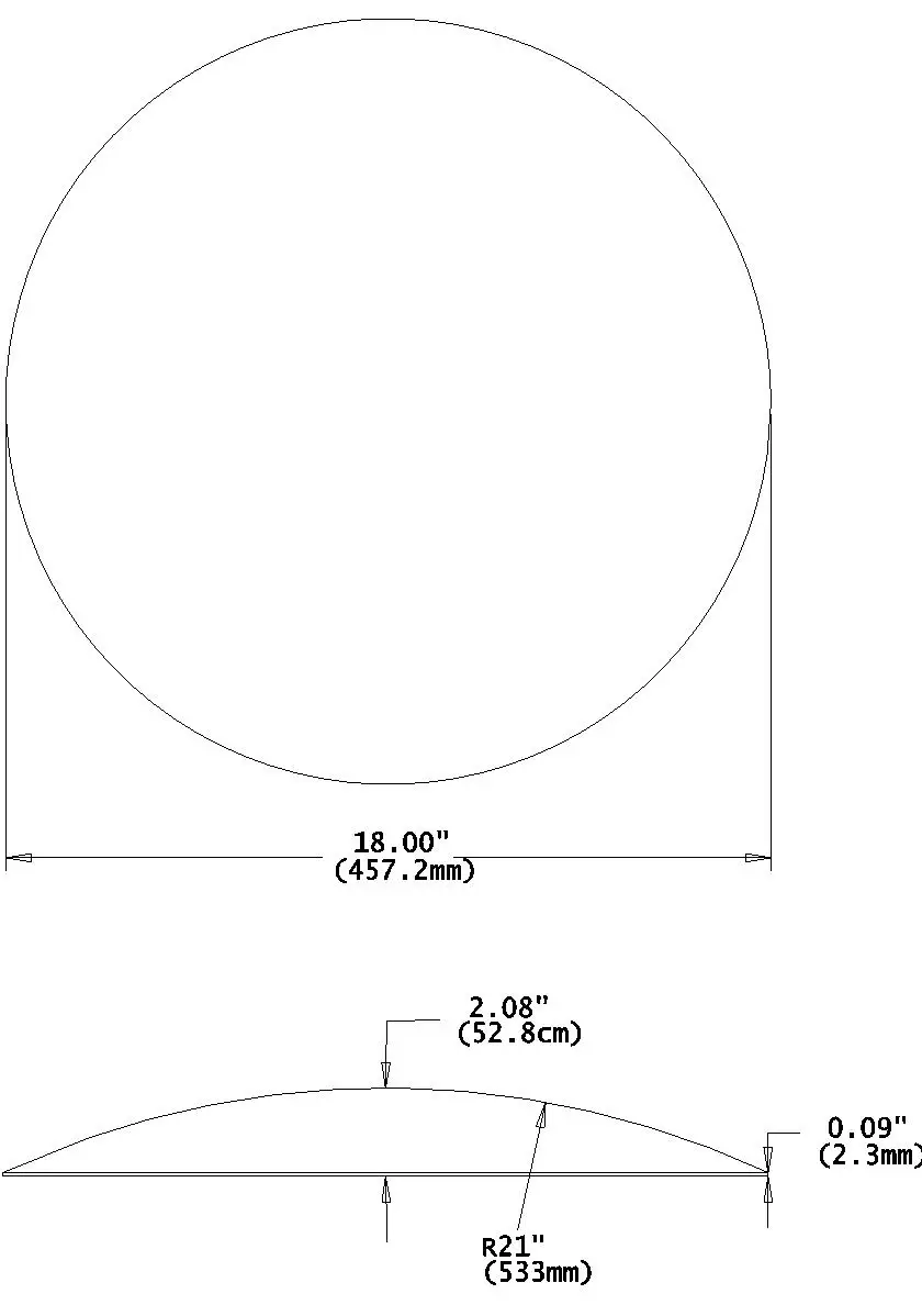 Зеркало Replex на основе США, фирменное акриловое выпуклое зеркало 18 дюймов/45 см, Премиум качество, OEM