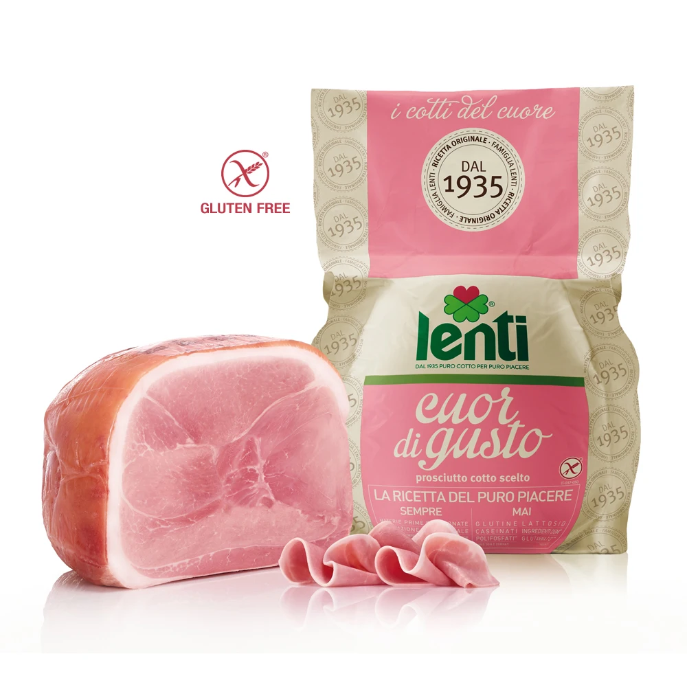 Half Select Prosciutto Cotto Cooked Ham 3,8-4,8 kg LENTI Made in Italy for wholesalers, retail, restaurants and hotels