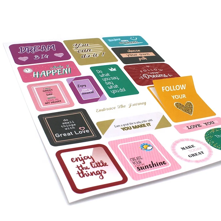 OEM Custom Made Pastel Daily Budget Planner Bulk Stickers Sheets for Notebook