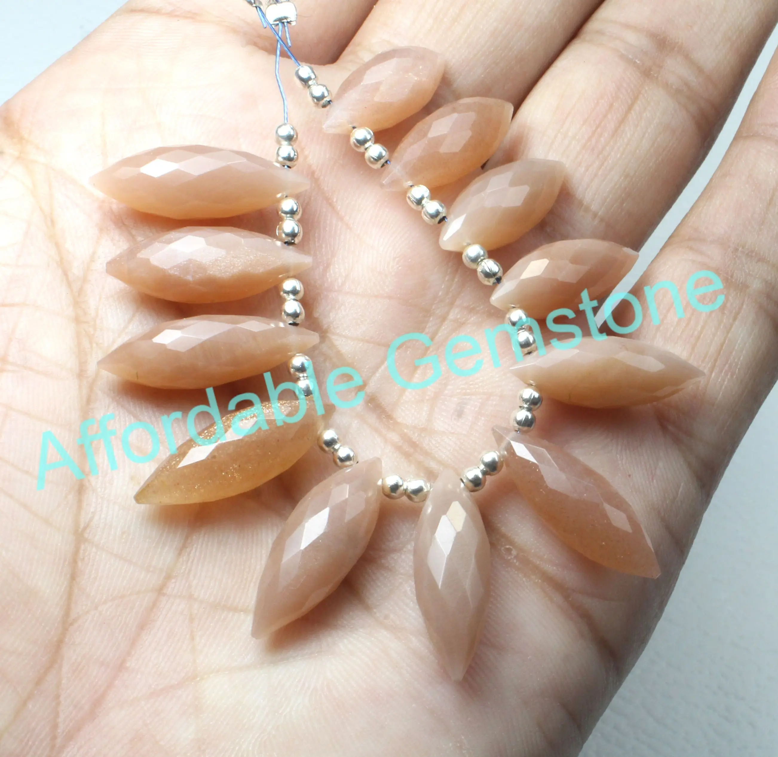 Peach moonstone top drill gemstone faceted gemstones beryl shape stone affordable gems wholesale gems high quality stone beads
