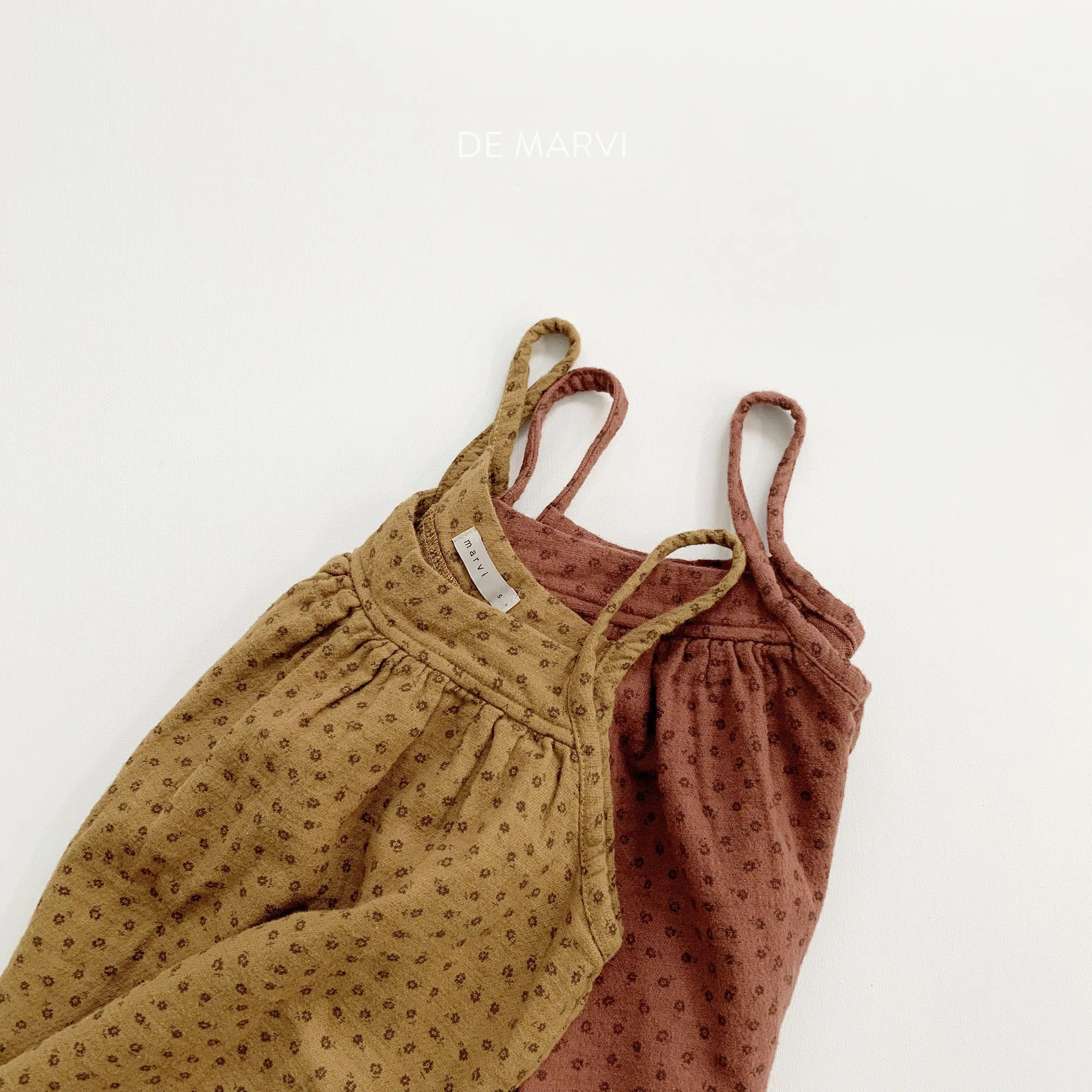 DE MARVI Kids Toddler Sleeveless Flower pattern Dress Girls Layered Dresses Fashion Clothing OEM Wholesale MADE IN KOREA