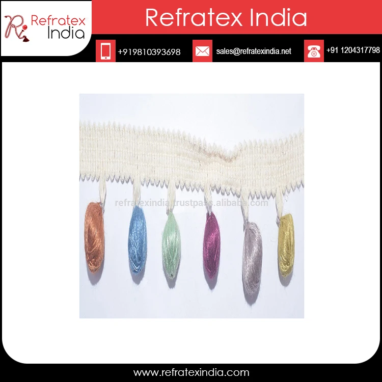 Best Pom Pom Fringe Buy Multi color Tassel Fringe at Wholesale Price
