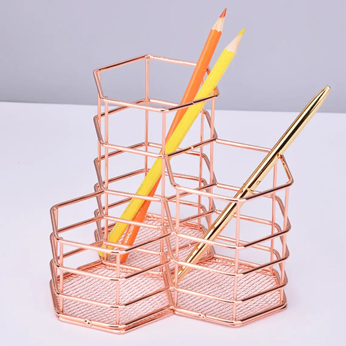 Стандартный дизайн 3-Отсек чистый Железный сетчатый держатель ручки эксклюзивное качество индивидуальная форма и размер железный Органайзер