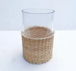 New design glass wrapped bamboo vase home decor wedding decor glass made attractive look low price glass flower vase