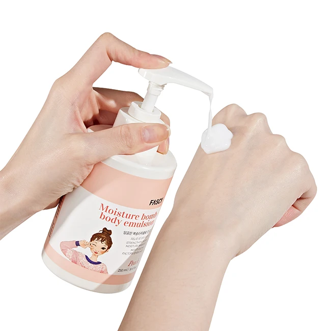 Quality Assurance  Moisture Bomb Low acidic Body Emulsion Peach/Milk