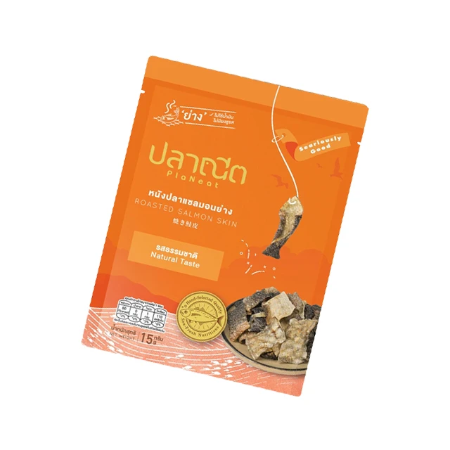 Оптовая продажа тайская жареная Кожа Лосося оригинальные вкусовые тайские сладкие закуски с полумягкой текстурой из