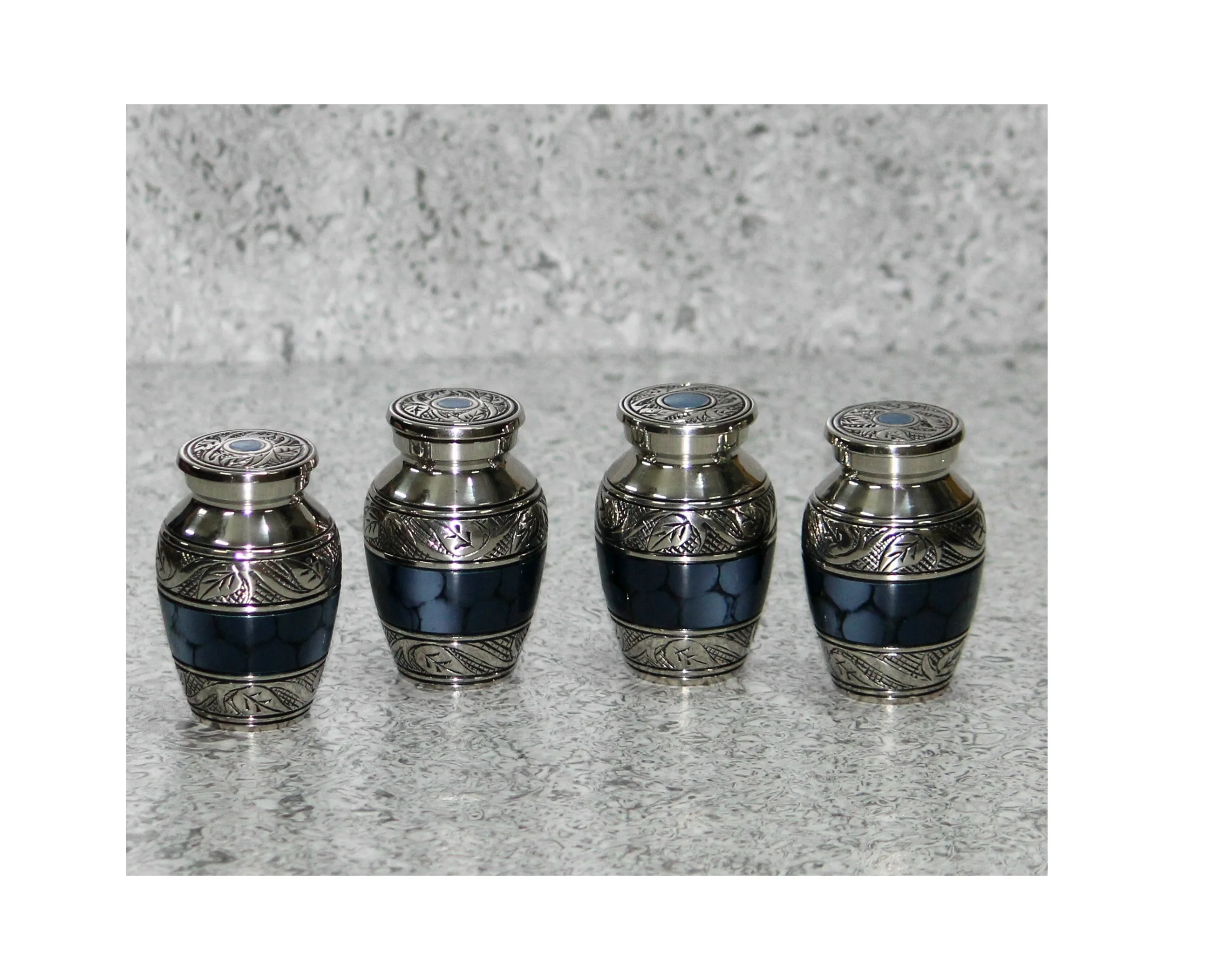 Blue Fire Set of Four Small Keepsake Urn urn Funeral Cremation urns for human ashes adult Size in good price