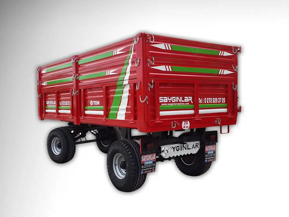 Double axle Farm Trailer From Turkey 6 Tones Manure Dumping Trailer From Turkey