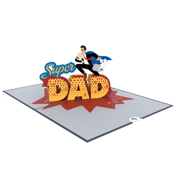 Поздравительная 3D открытка с надписью Super Dad ручной работы на День отца, оптовая продажа, Вьетнам