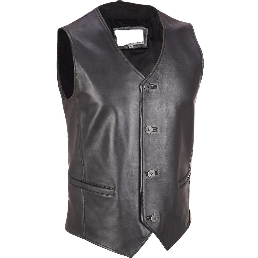 Sports Men Fashion High Quality Outdoor Leather Winter Vest Motorcycle in Custom Style Vest