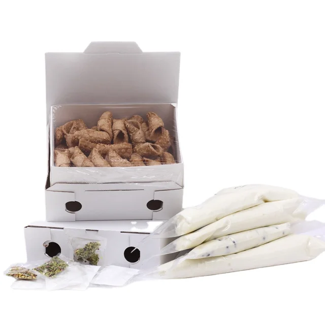 Natural Sicilian cannoli with ricotta cheese kit 200pcs mini for export