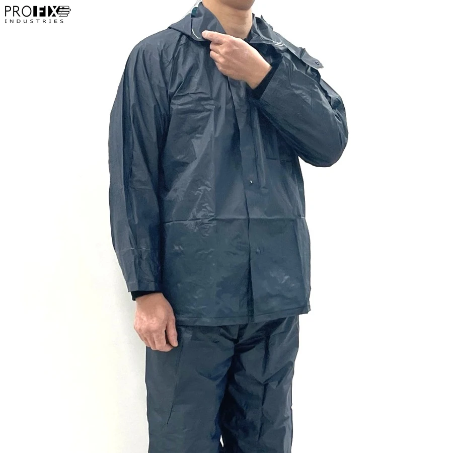 Raincoat Seamless PVC film weldable rain wear blue color rain suit for men And women Rain Suit