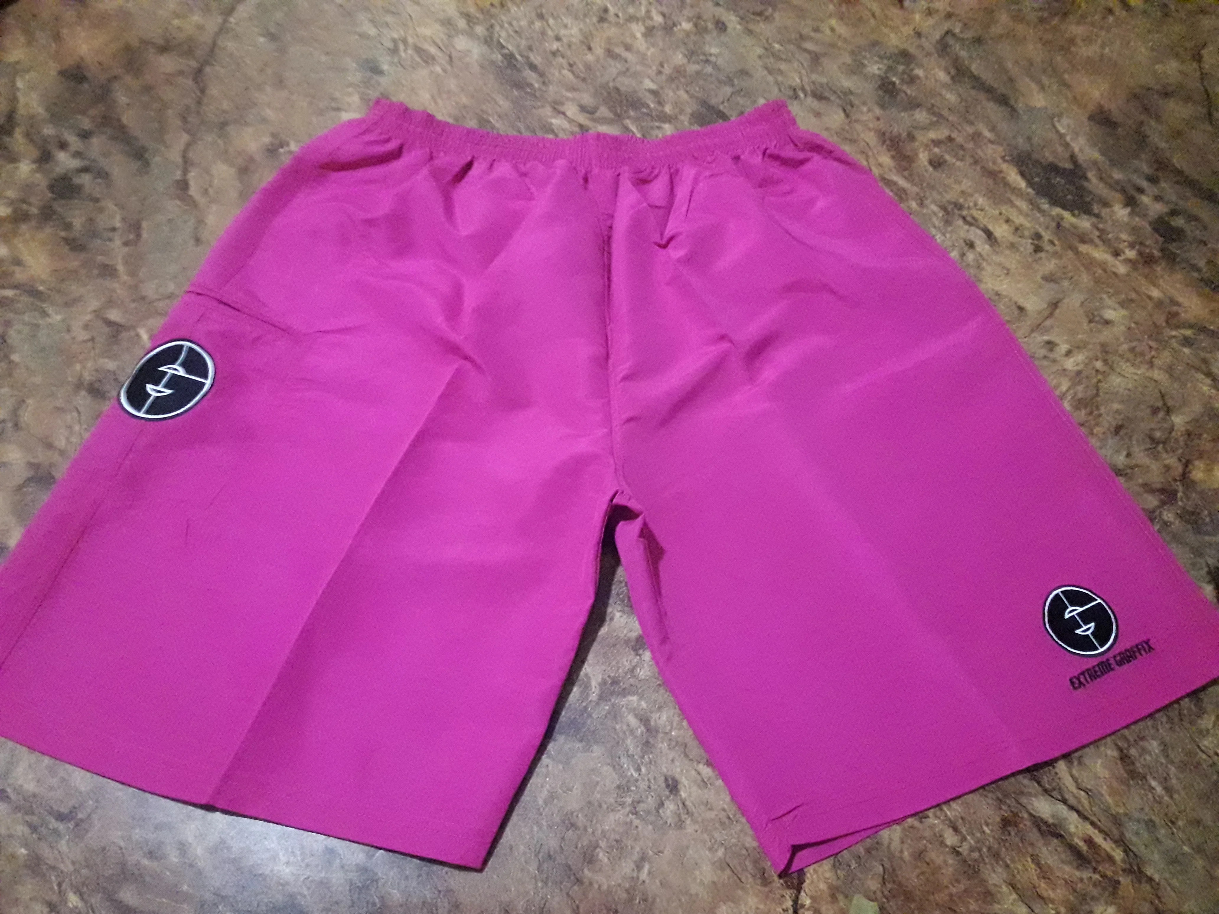 Pink colors shorts with embroidery logo Men Microfiber Softball Training Shorts with embroidery