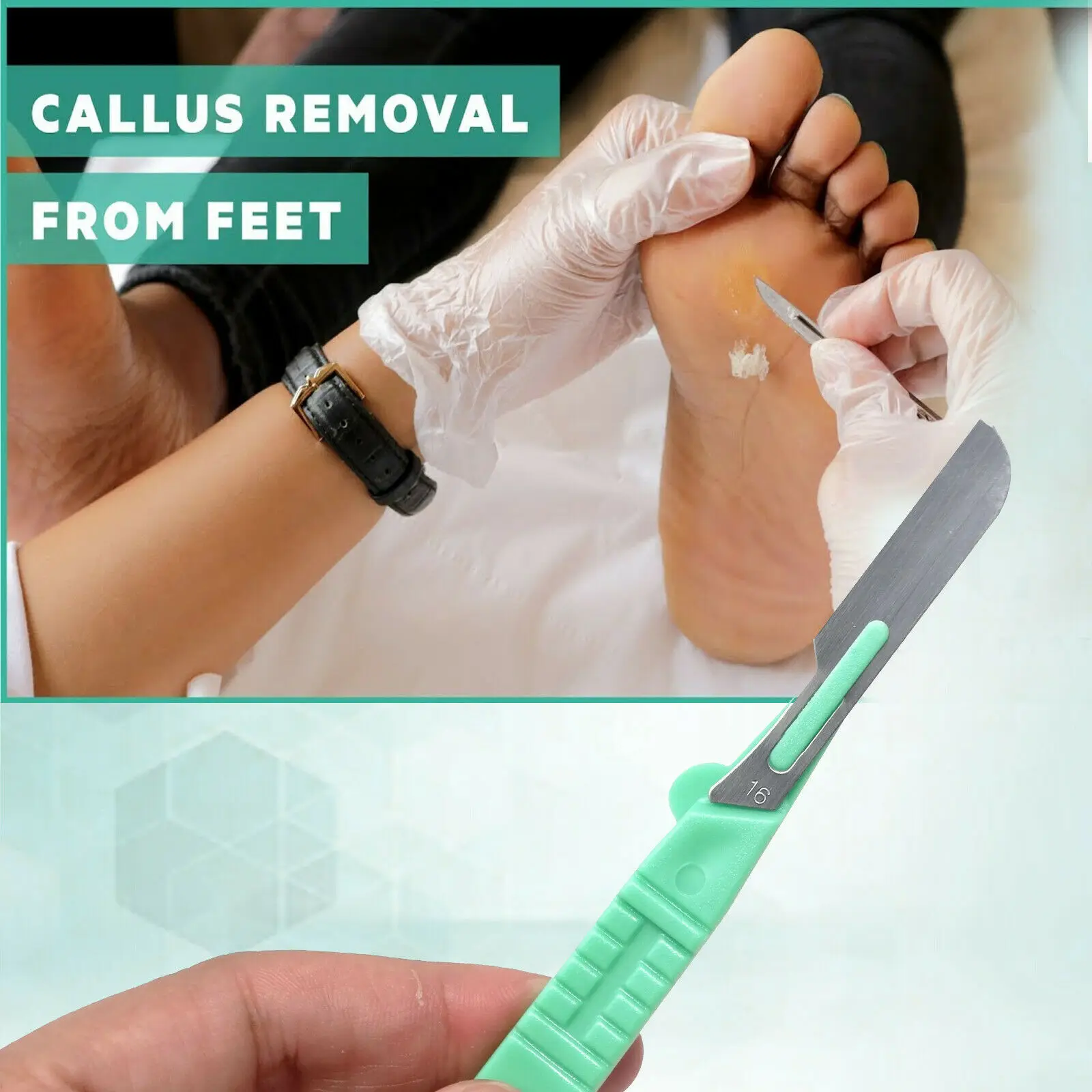 10 pcs Dermaplaning Callus Remover Scalpel Blade #16 Disposable Plastic Handle