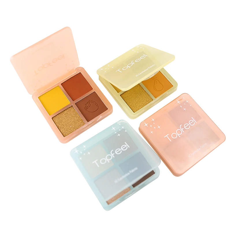 Vegan Eyeshadow Private Label Glitter Eyeshadow 4 Colors Shimmer Makeup Eyeshadow Palette Custom