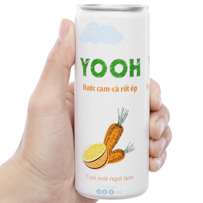 Charge Energy Healthy Fresh Orange Carrot Juice 240ml canned  from VietNam YOOH Brand Commit Quality
