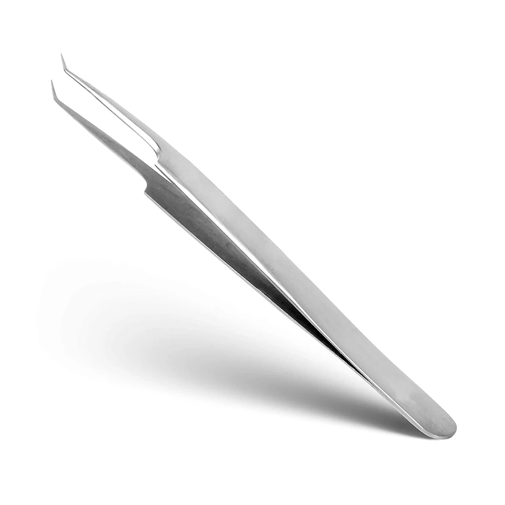 Diamond grip eyelash tweezers with custom logo False Eyelashes & Tools Best Quality Fiber Tips Tweezers