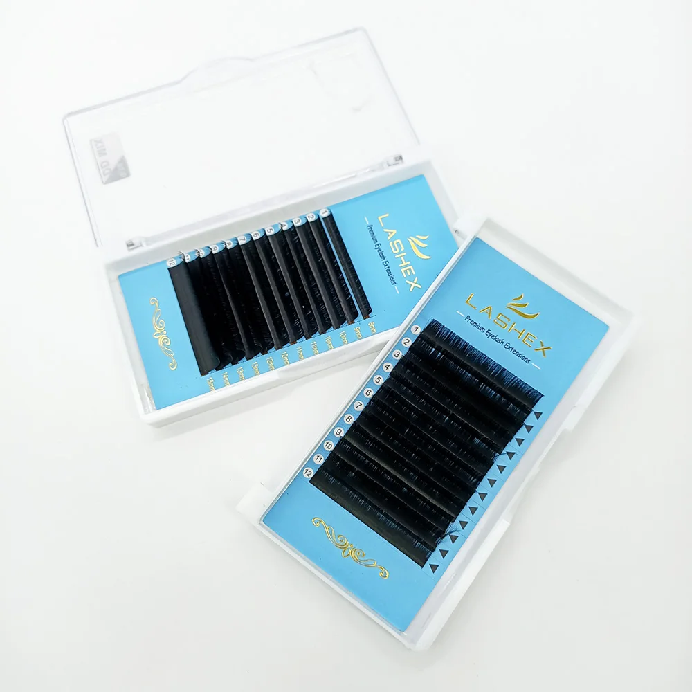 Lashex Wholesale Russia Volume Beauty Lashes  0.03 0.05 0.07 0.1 0.15 0.2 0.25 private label eyelash extensions