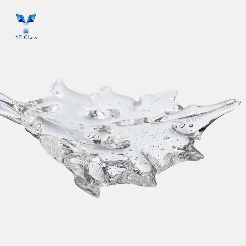 Modern Art Hanging Crafts Glass Leaf Pendant Lamp Decoration