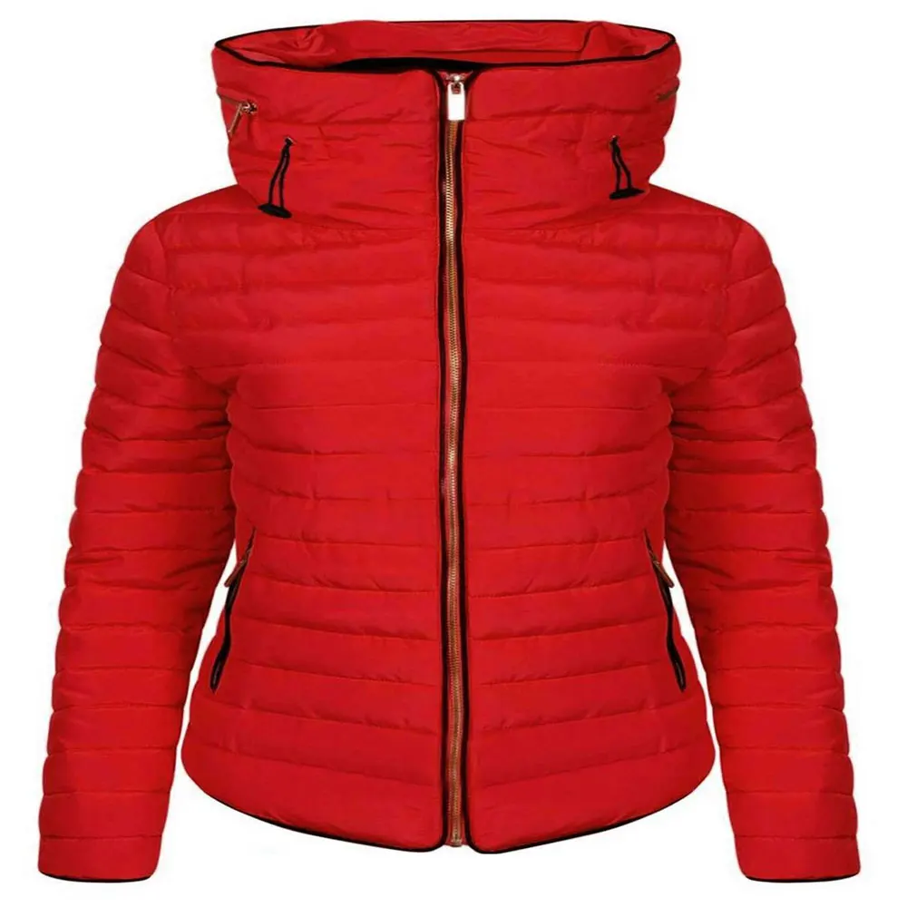 Ladies Quilted Bubble Padded Designer Fur Hooded Puffer Jacket Warm Coat puffer jacket women