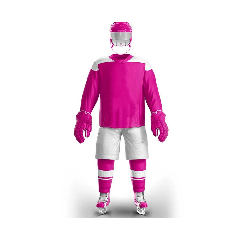 Высококачественная униформа для хоккея с шайбой, с V-образным вырезом и длинным рукавом, из полиэстера, удобная футболка по самой низкой цене