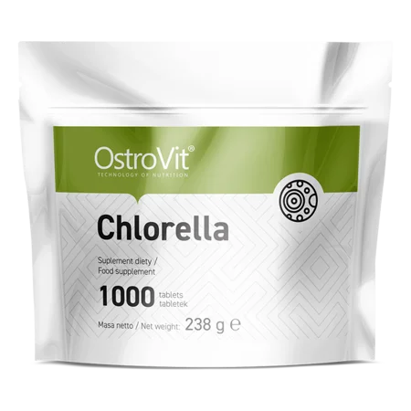 
OstroVit Chlorella 1000 tablets wealth of phytochemicals proteins minerals and vitamins vegan source of iron 