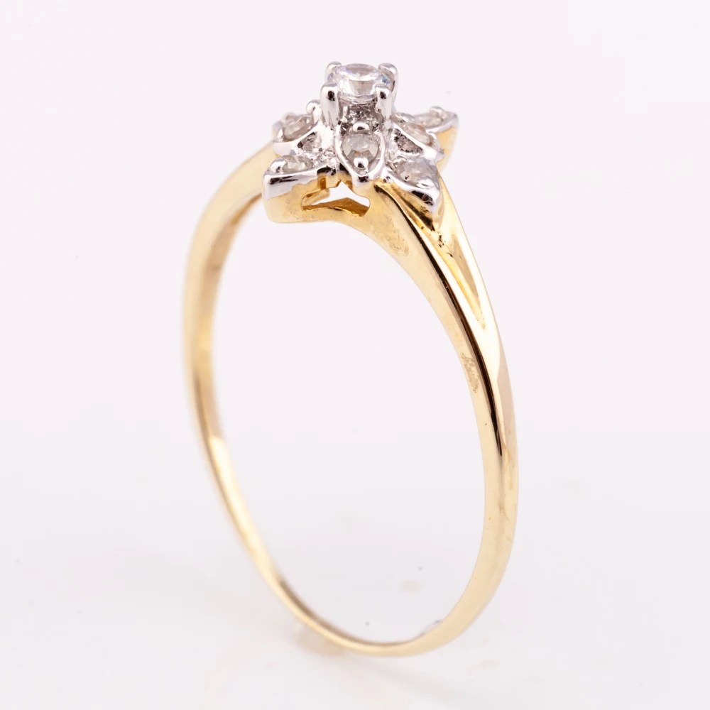 classic flower diamond ring silver 925 14K gold plated factory price high quality  from Thailand Manufacturer