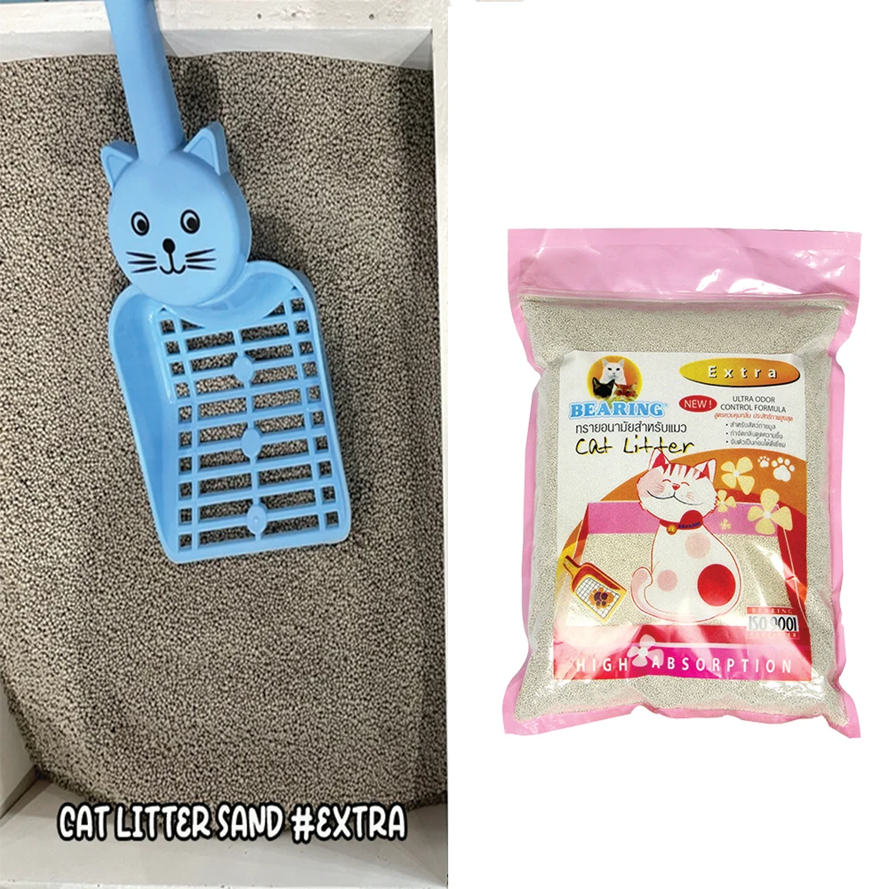No.1 Easy Clumping Cat Litter of BEARING Cat Litter sand Extra 3 kg with Odor Absorbing Technology #Original scent from Thailand