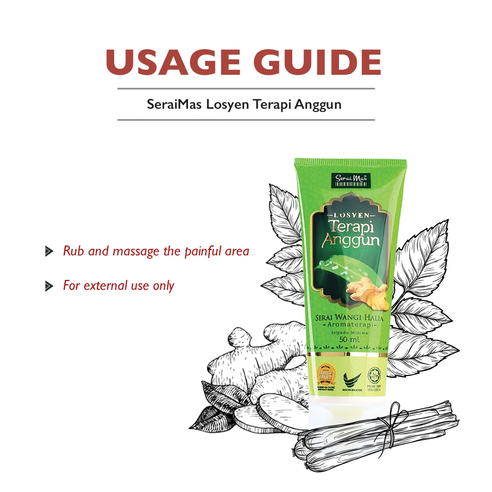 High Grade Lotion Terapi Anggun Aromatherapy Multipurpose Body Lotion Relief Knee Joint Pain Pleasant & Cosy Hot Sensation